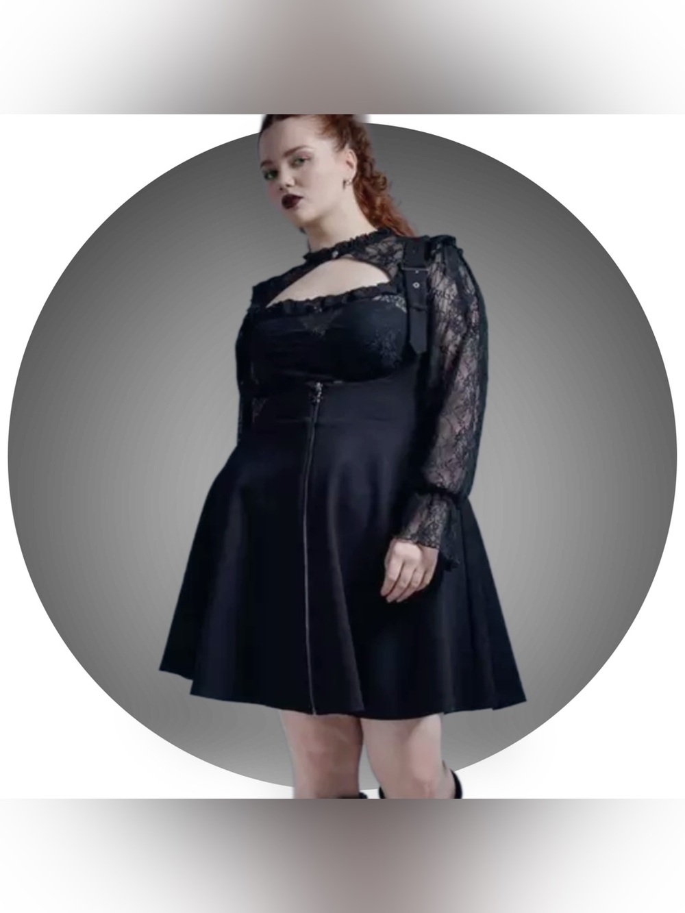 NWT TORRID NIGHTFALL FRONT-ZIP PINAFORE DRESS - Picture 3 of 7
